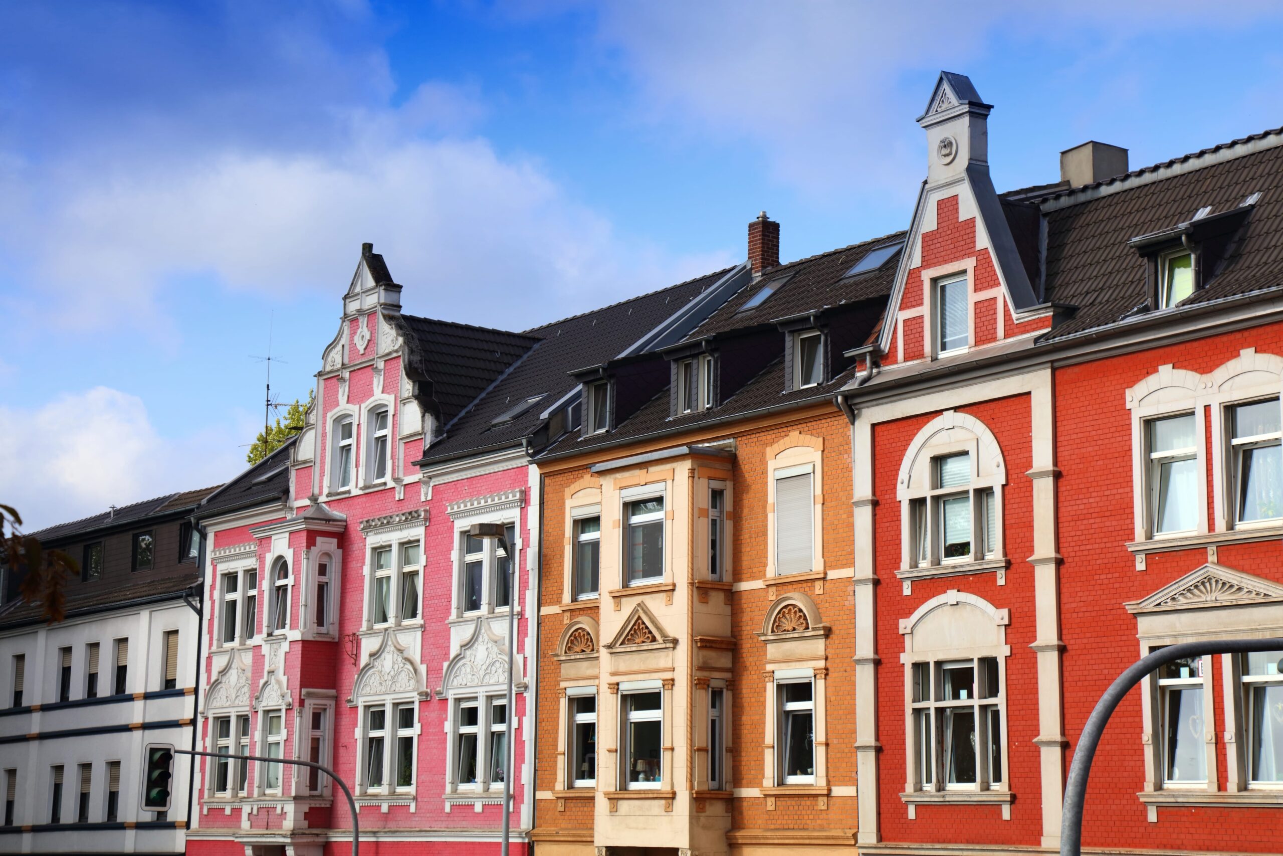 Gelsenkirchen city, Germany. Town residential street view